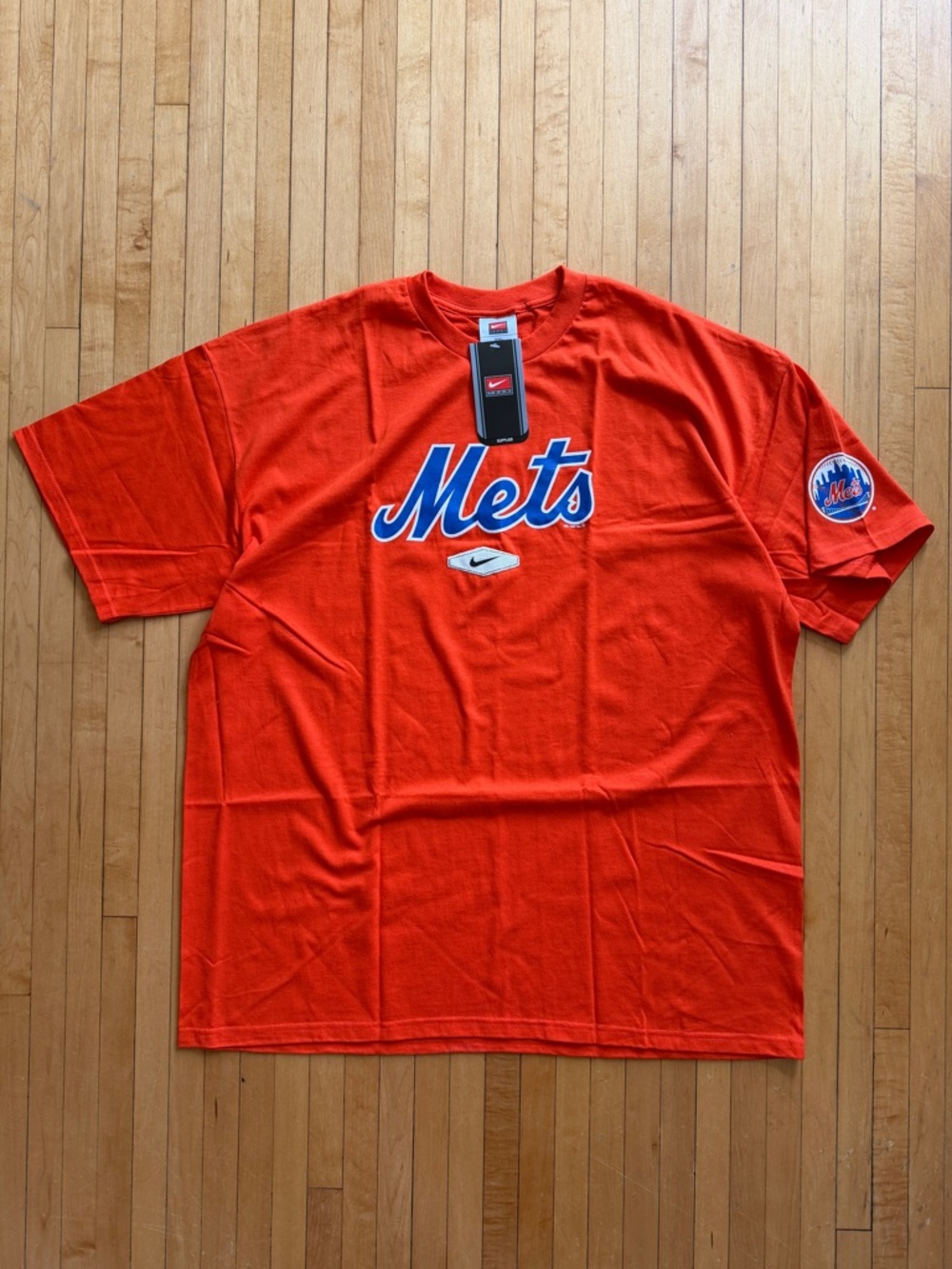 NWT Vintage Y2K 2000’s Nike New York Mets Orange/Blue Baseball T-shirt Sz. 2XL